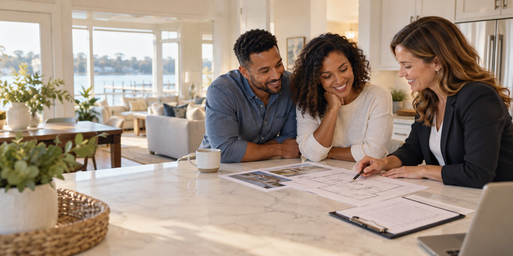 An agent helping buyers plan their home purchase
