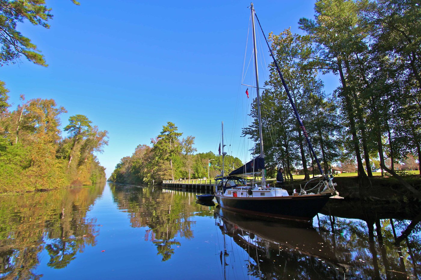 Sailboats on the Dismal Swamp Canal in Camden County, North Carolina