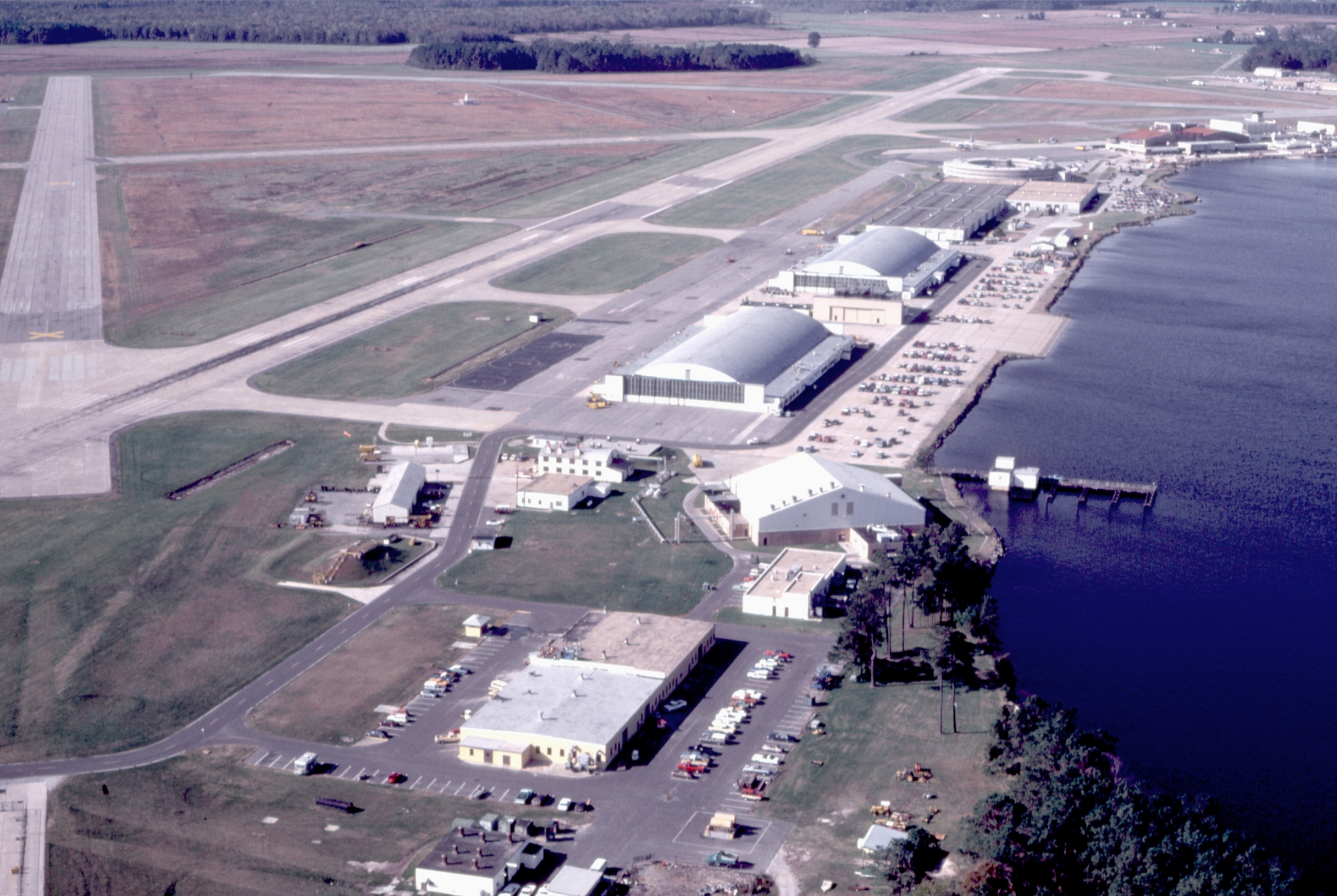 Historic aerial view of Coast Guard Air Station Elizabeth City, North Carolina, in 1999
