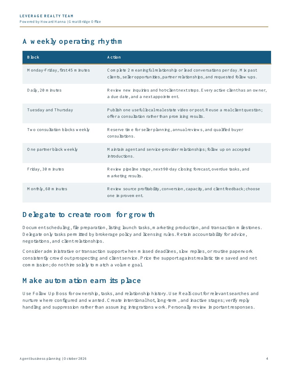 Producing Agent — Example Business Plan, page 4