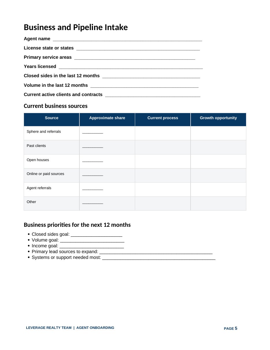 Producing Agent — Example Onboarding Package, page 5