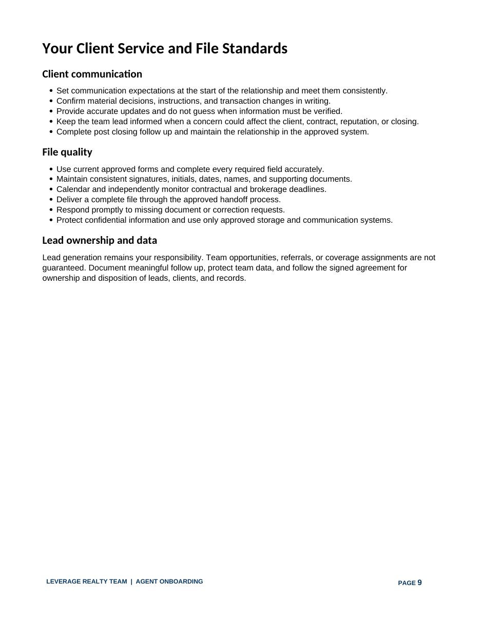 Producing Agent — Example Onboarding Package, page 9