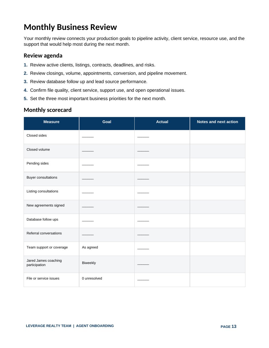 Producing Agent — Example Onboarding Package, page 13