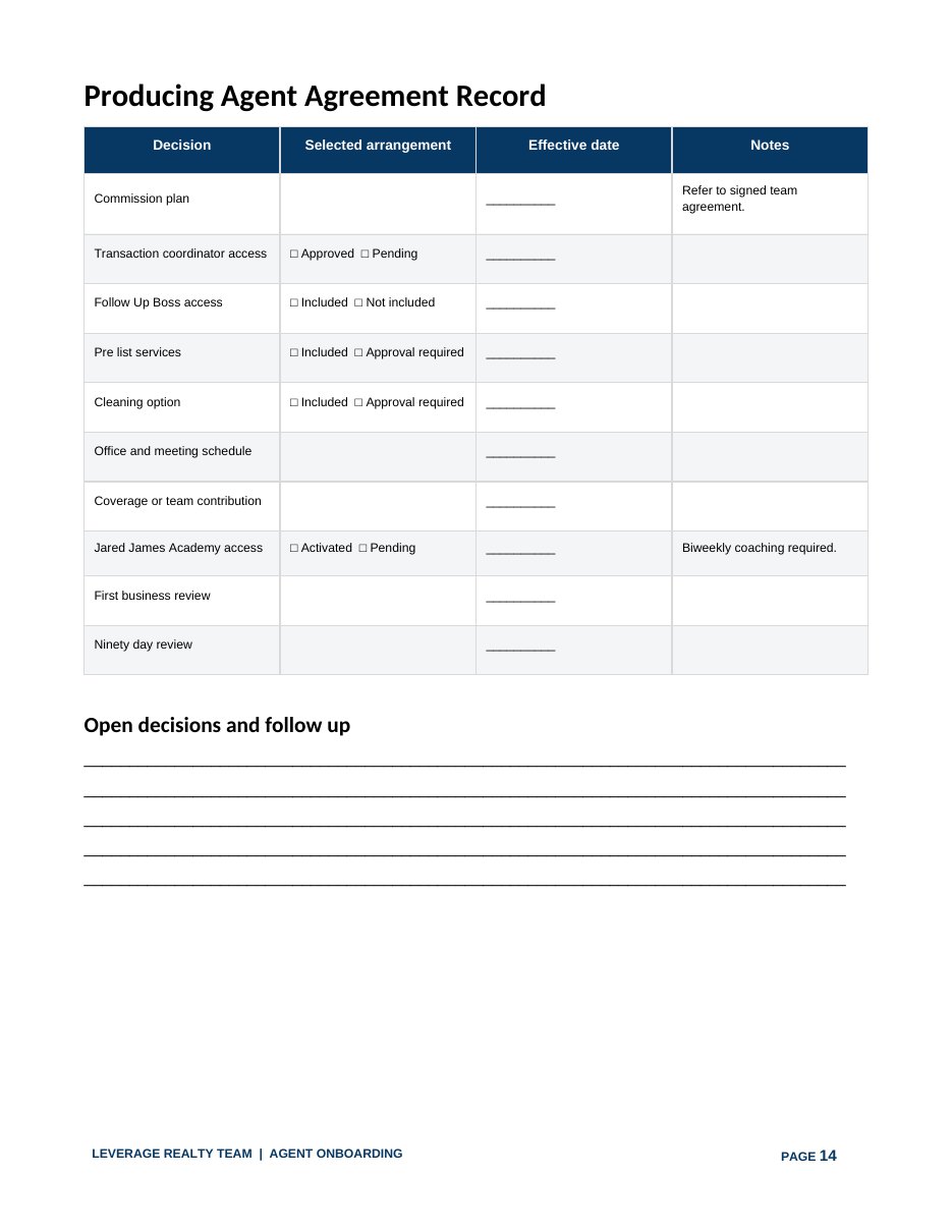Producing Agent — Example Onboarding Package, page 14