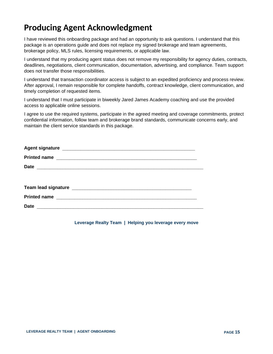 Producing Agent — Example Onboarding Package, page 15