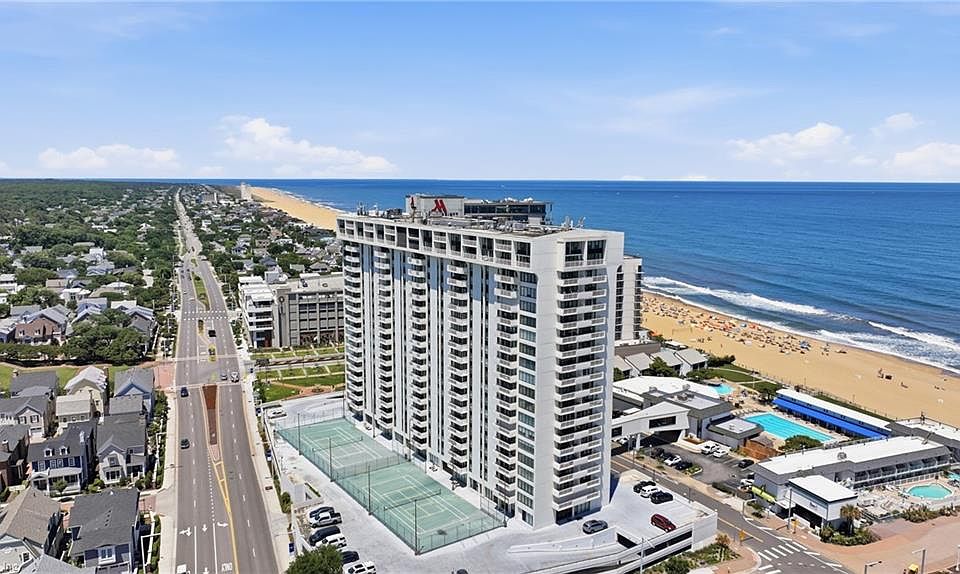 Aerial view of Oceans Condominiums at 4004 Atlantic Avenue, Virginia Beach