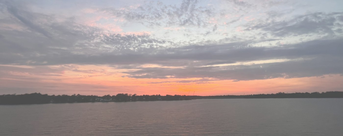 Sunset over the river in Perquimans County, North Carolina