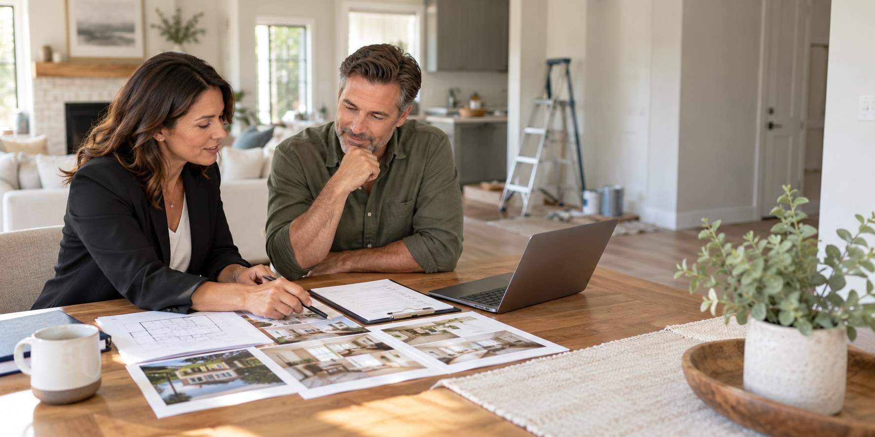 An agent helping a homeowner prepare to sell